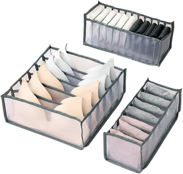 3PCS Mesh Undertøy Organizer Panty Sock Organizer