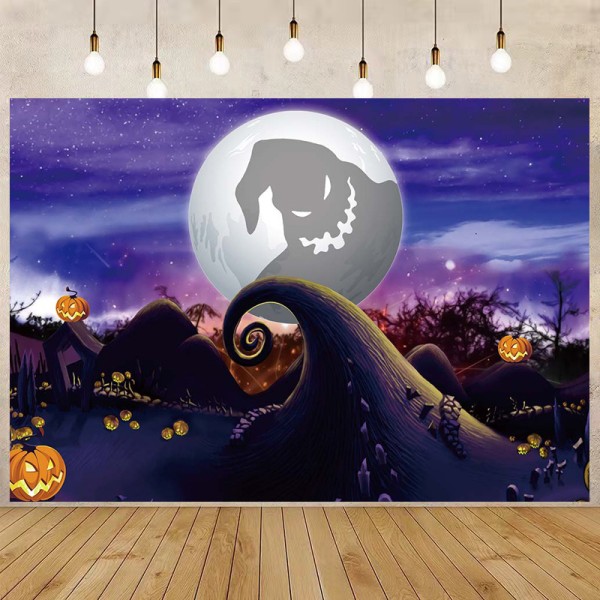 130-150cm Halloween Nightmare Gresskar Bakgrunn Rekvisita Moonli