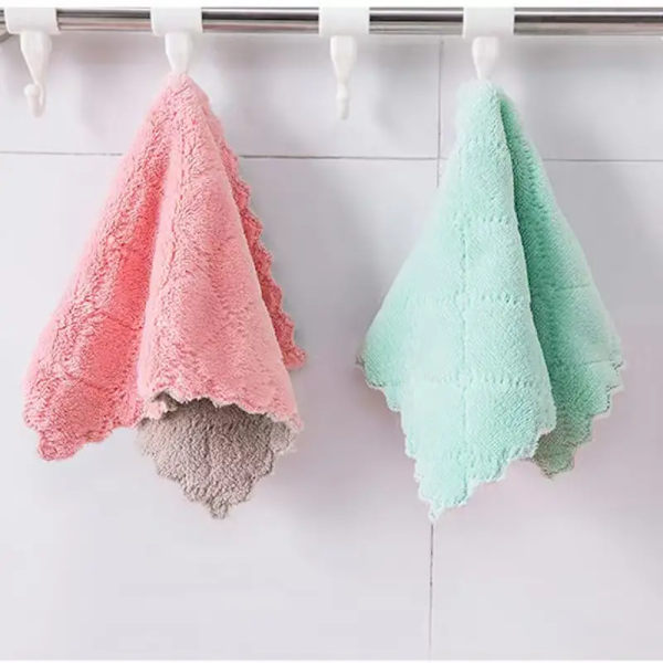 10PCS Blandet farge geometrisk mønster kjøkken absorberende oppvaskhåndkle 15*25cm
