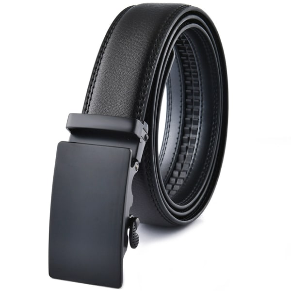 Men's leather belt with automatic ratchet buckle for casual dres