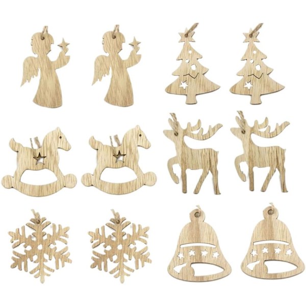 Juldekorationer Rea Utförsäljning Trä Jul Hängande Pe