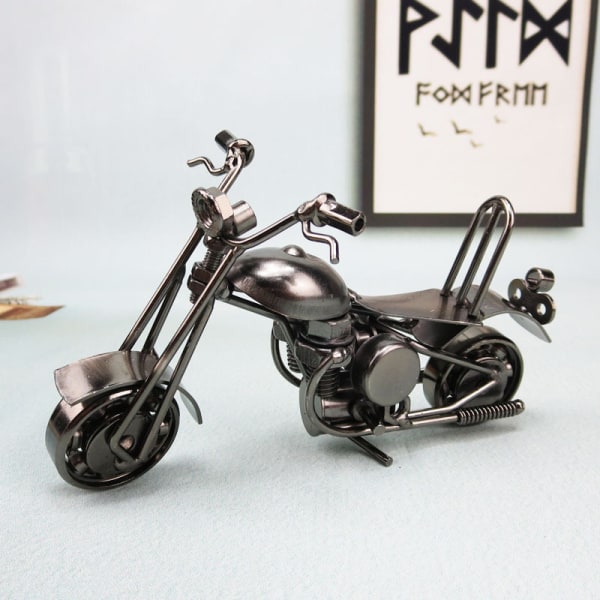 Liten järn motorcykel modell metall hantverk heminredning prydnadsföremål