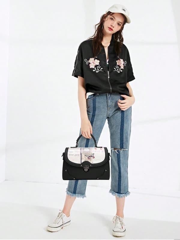 Eleganta Damhandväskor, Axelväskor, Handväskor, Tygväskor, Axelväskor, Crossbody-väska, Axelväska, Multifunktionell, Hållbar, PU-svart black