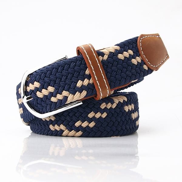 Moderne elastiske lærredsseler til mænd og kvinder, 20 farver Blue&Khaki