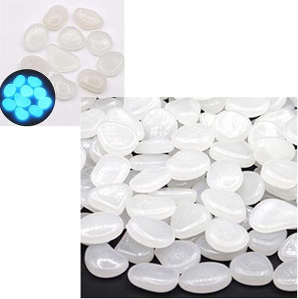 100 stk. Glow Stones Pebbles Dekoration til Have