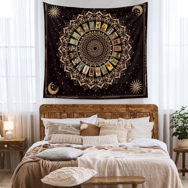 Dekorativ bohemsk veggteppe i stoff - 73X95CM