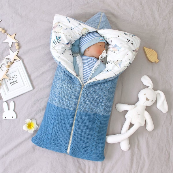 Vinter baby sovepose Strikkede bomuld sovepose unisex pige