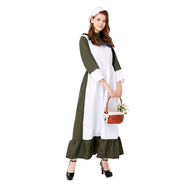 Halloween Kostume Langt Skørt Pigekjole Plus Size Pigekjole Oktoberfest Uniform Scene Kostume L