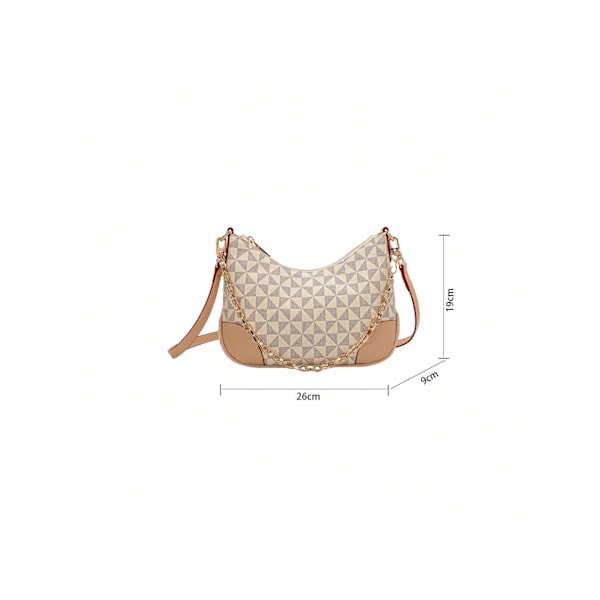Handväska i läder för kvinnor, axelväska för kvinnor, crossbody-väska för kvinnor, axelväska med armhåla med förlängd justerbar axelrem - beige beige