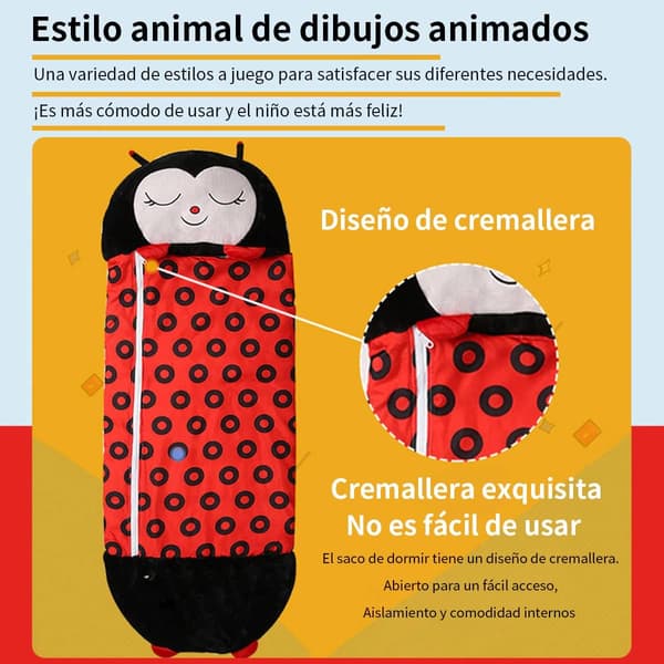 Animal Style Kids Sleeping Bag 2 in 1 Foldable with Pillow - Sup