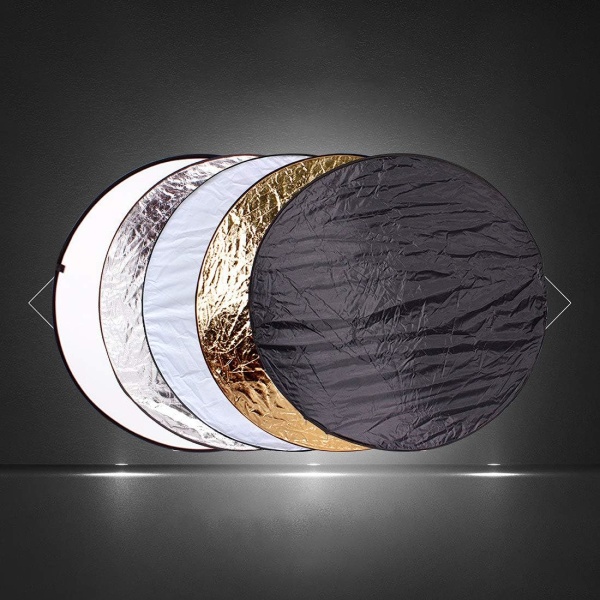 5 i 1 bærbar sammenleggbar reflektor 60cm sirkulær reflektor for S