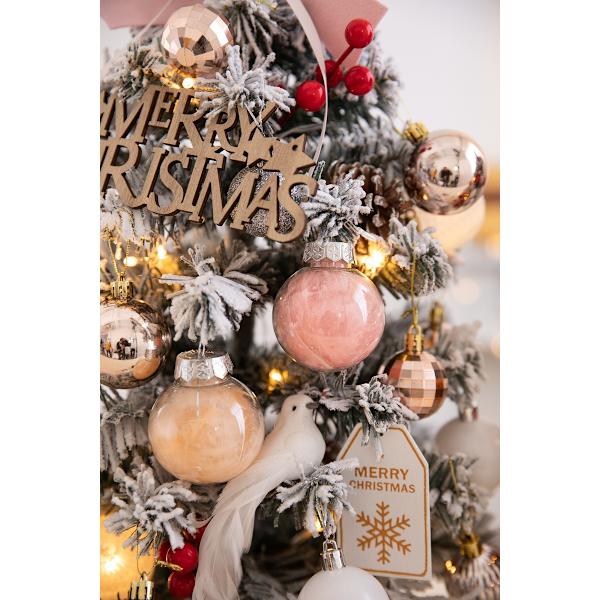45cm Bordssmycke Julgran, Konstgjord Mini Julgran med LED-lampor och Julgranspynt (rosa)