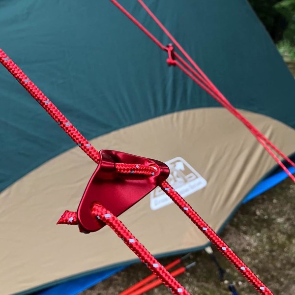 Röd - 12 delar aluminiumlegering campingrepsträckare Guyline Ro