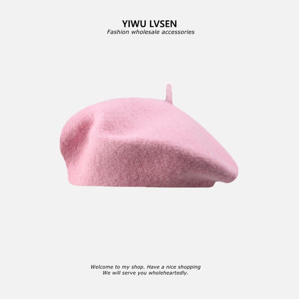 Uld beret dame vinter alsidig hat retro malerens dag hat re