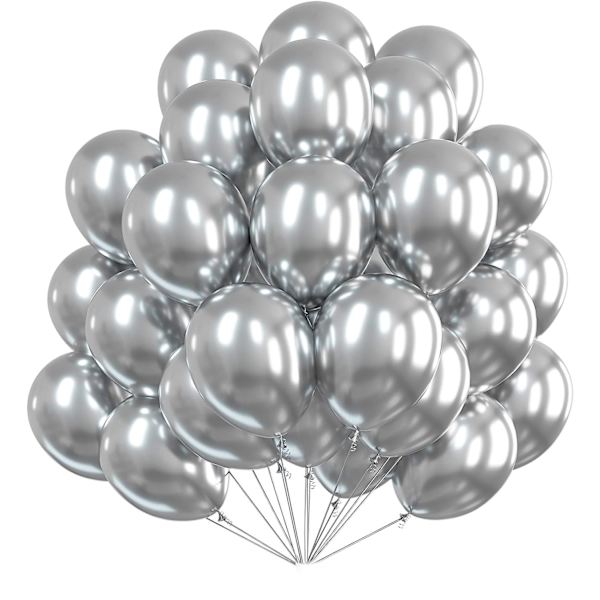 Sølvballoner, 70 10 tommer metalliske balloner sølv metalliske ba