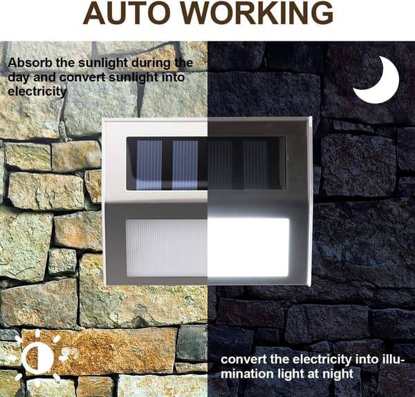 6-pack solcellslampor för uteplats, 3 LED-solcellslampor för utomhusbruk