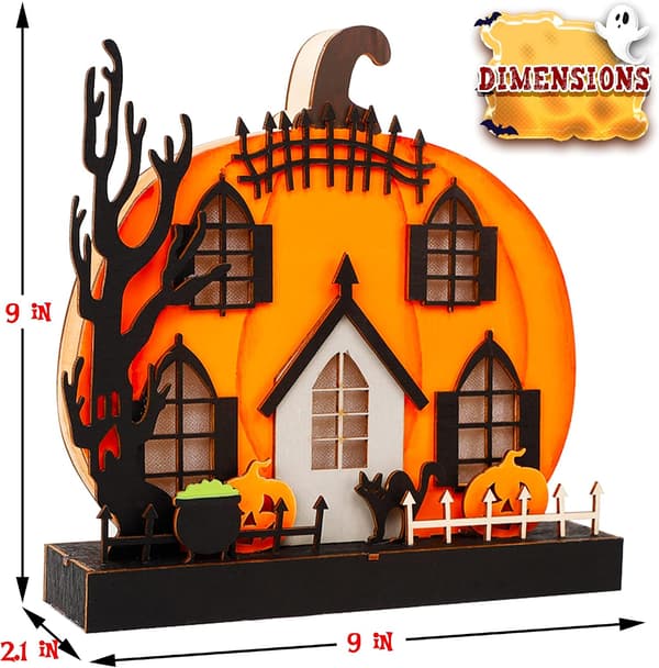 Halloween Træ Lysende Græskar Hus Dekoration Ornamenter