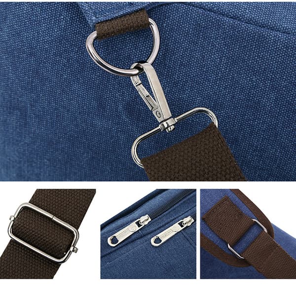 Herr retro canvas crossbody väska för utomhusbruk - Blå