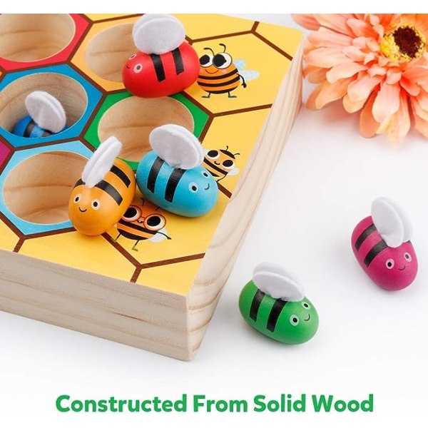 Finmotorisk leketøy for småbarn, Biehive Clip Matching Game,