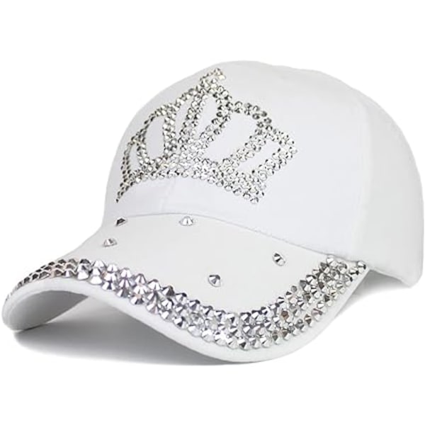 Justerbar Kvinnor Sparkle Bling Rhinestone Bejeweled Crown Cotton