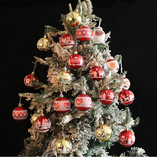 16 st/låda Jul Glitterboll Ornament Julgranskula H