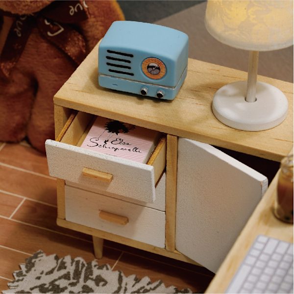 DIY chalet solstudie rum 1:32 mini handgjorda presenter
