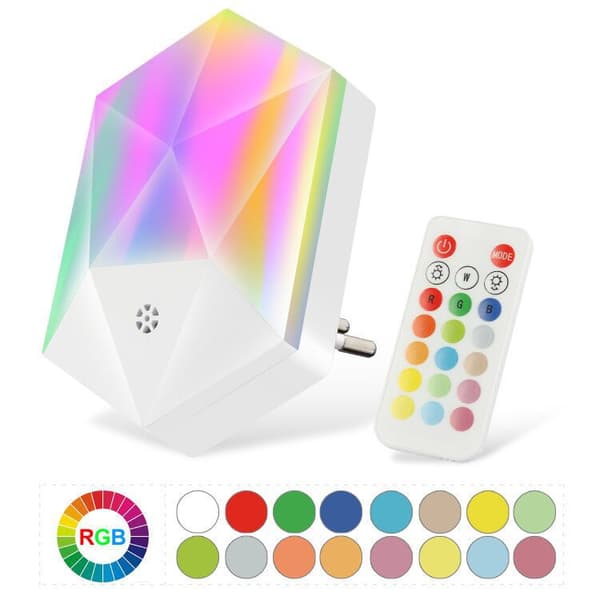 Sett med 2 LED-nattlys, LED-nattlys for barn med elek