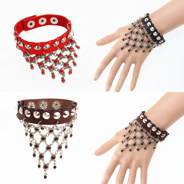 Cool stil läderarmband mesh läderarmband turist attraktioner souvenirarmband, 1pc-röd