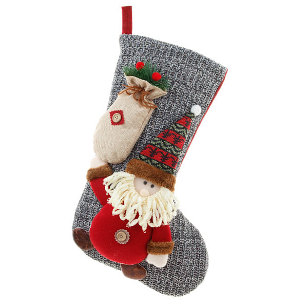 1 st juldekorationer stickad ull stor tomte snögubbe
