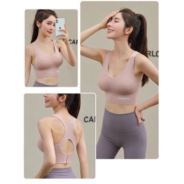 Dame Front Zipper Fitness Sports Undertøj - Lilla M