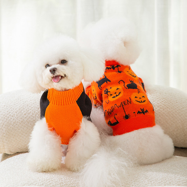Koiran Halloween-asu Kurpitsa Lemmikkipaidat Hauska Pentu Kissa Neule