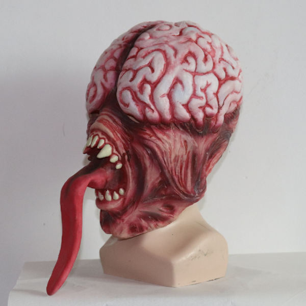Onda Mask Horror Lång Tunga Hjärnspräng Mask för Halloween Kostym