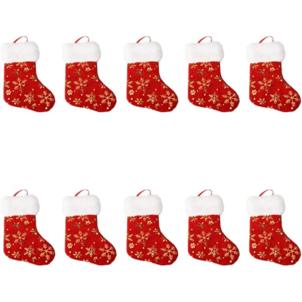 Pack of 10 Felt Christmas Stocking Hanging Choques for Christmas