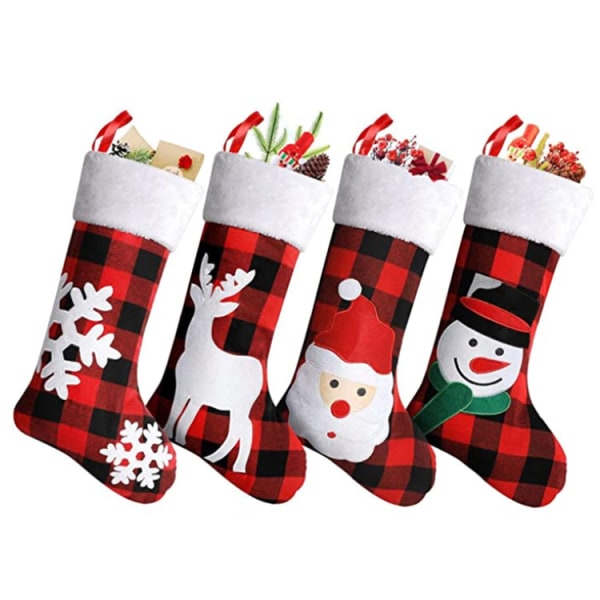 3 st julstrumpor, snöflinga gubbe snögubbe älg C