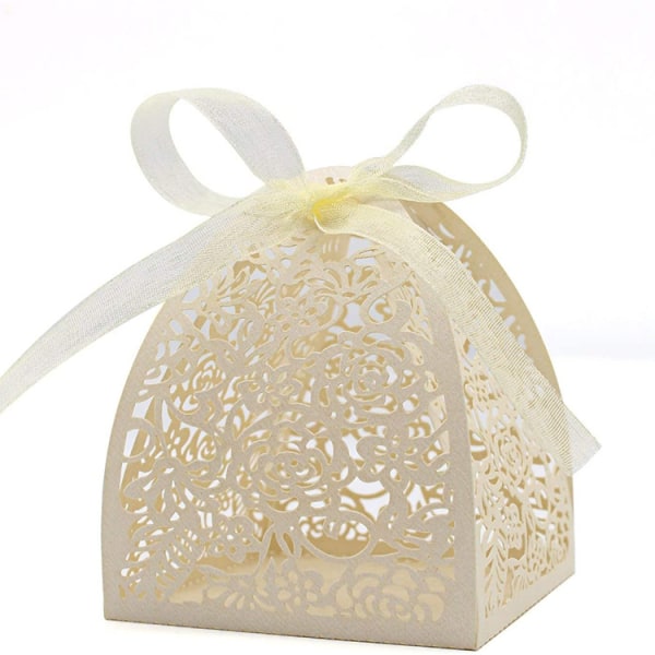 50 laser-cut rosa godisaskar, 2,5\" x 2,5\" x 3,1\" presentaskar, B