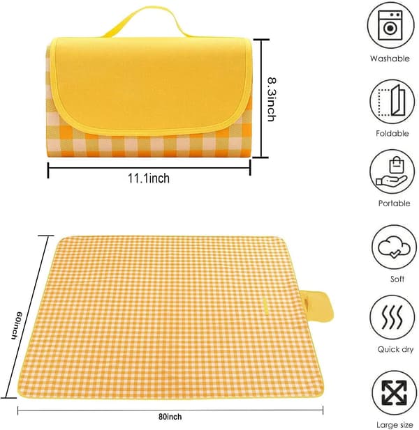 Rabatterade picknickfiltar, extra stora 80\" x 60\" utomhusstrandfiltar