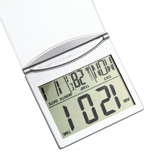 2 st silver digital väckarklocka skrivbord temperatur LCD-display