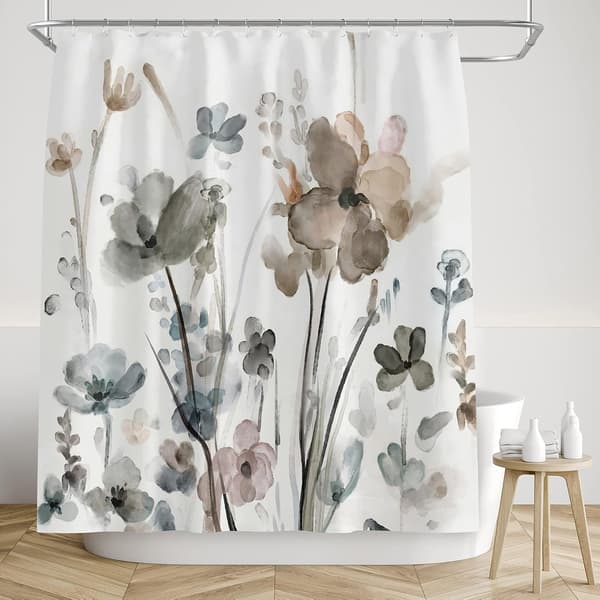 Duschdraperi med 12 krokar 180 x 180 cm