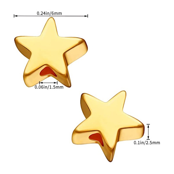 400 stjärnformade distanspärlor, 6 mm stjärnformade pärlor, handgjorda pärlor