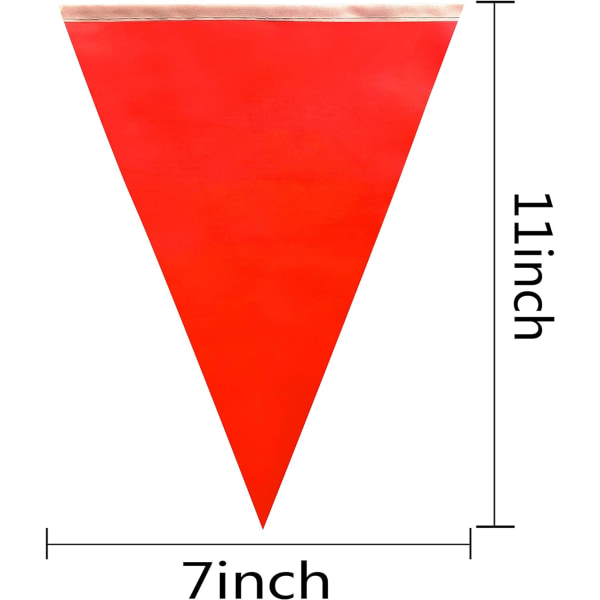 Solida röda vimplar banderoll flaggor sträng triangel vimplar flaggor, dekorationer för storslagen öppning, födelsedagsfest, festivalfirande