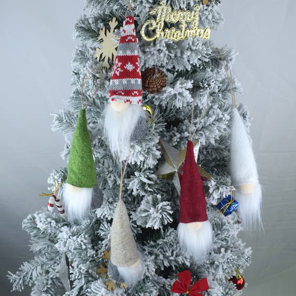 Julgran hängande tomte prydnader set om 10, svenska handma