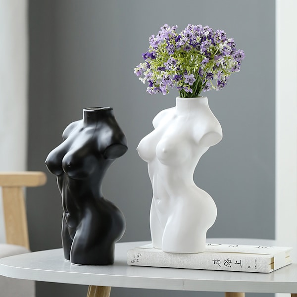 Keramisk vase - Bohmisk dekorasjon (hvit)