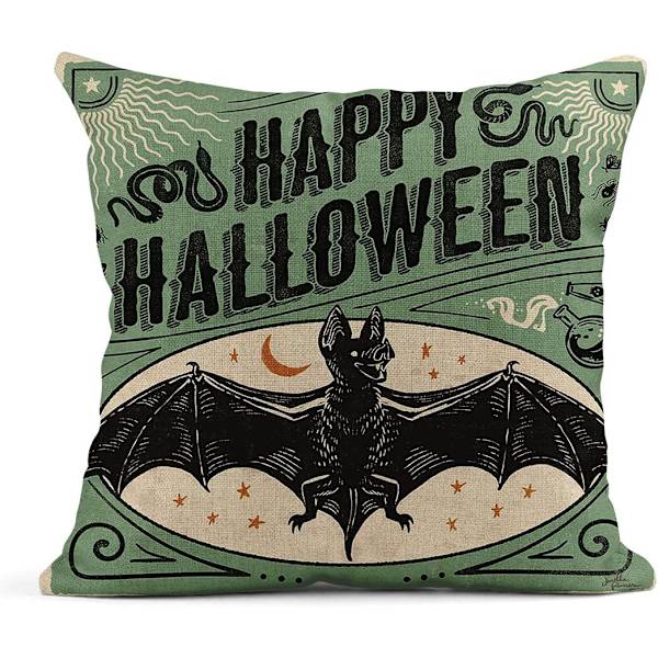 4 kpl pellavapäällisiä 18x18 tuumaa Retro Halloween Scary Cat