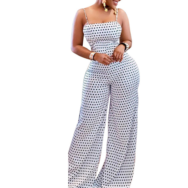 Leopardmönstrade kläder Jumpsuits för kvinnor（Vit，XL）