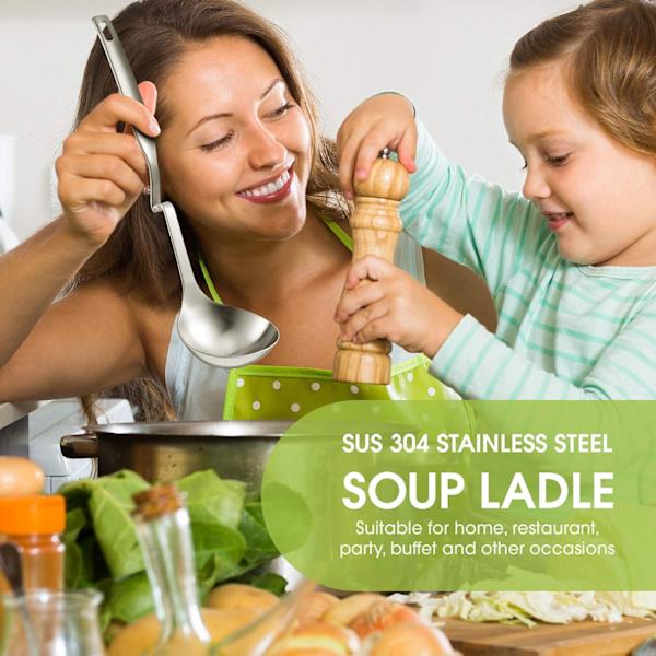 2 rustfrie stål gryde sigte skeer hotpot suppe øse ske
