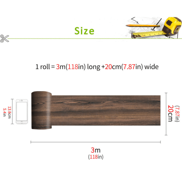 1 stk. 20*300CM/7.87*118.1\" Enkel PVC Simuleret Pileflet Seng