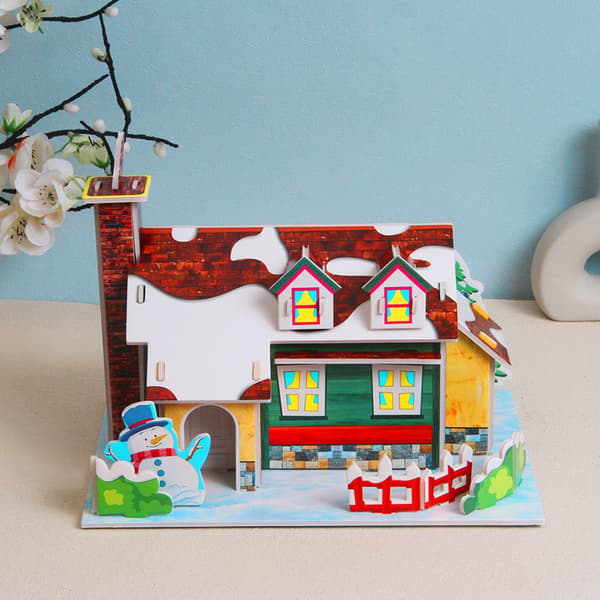 Julpapper 3d tredimensionellt pussel barn kindergarten