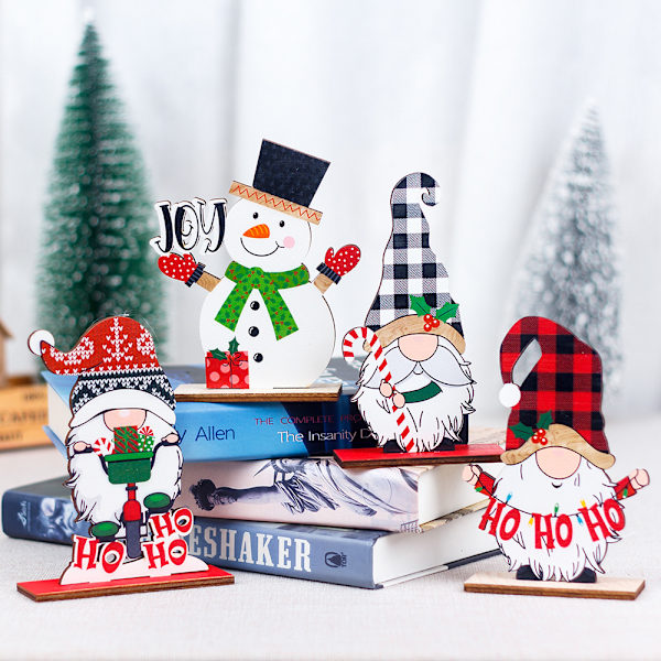 1 st juldekorationer i trä, juldockor, dekorationer, gör-det-själv