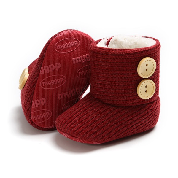 Baby Flickor Pojkar Snö Stövlar Mjuk Sula Varm Vinter Booties Anti-Sl