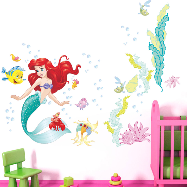 2st Den lilla sjöjungfrun Väggdekor dekorera undervattensprinsen